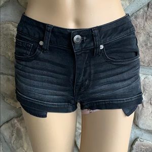 AMERICAN EAGLE | Black Gray Shortie Shorts
